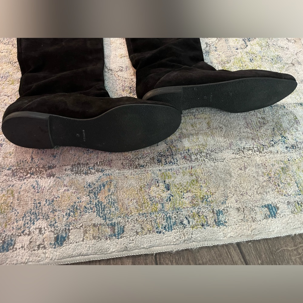 Giuseppe Zanotti Luxury Italian Black Suede Leather Women’s Flat Boots Size 41 - Picture 3 of 9